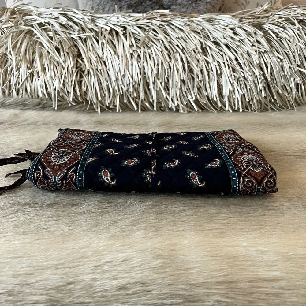 Vintage VERA BRADLEY Navy 1991 Hanging Jewlery Organizer Blue Paisley USA Travel